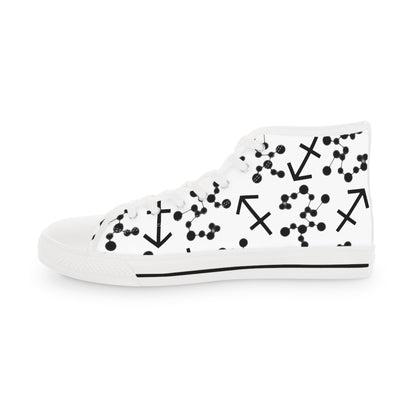 Men's High Top Sneakers, Breathable polyester canvas, Sagittarius Zodiac Design