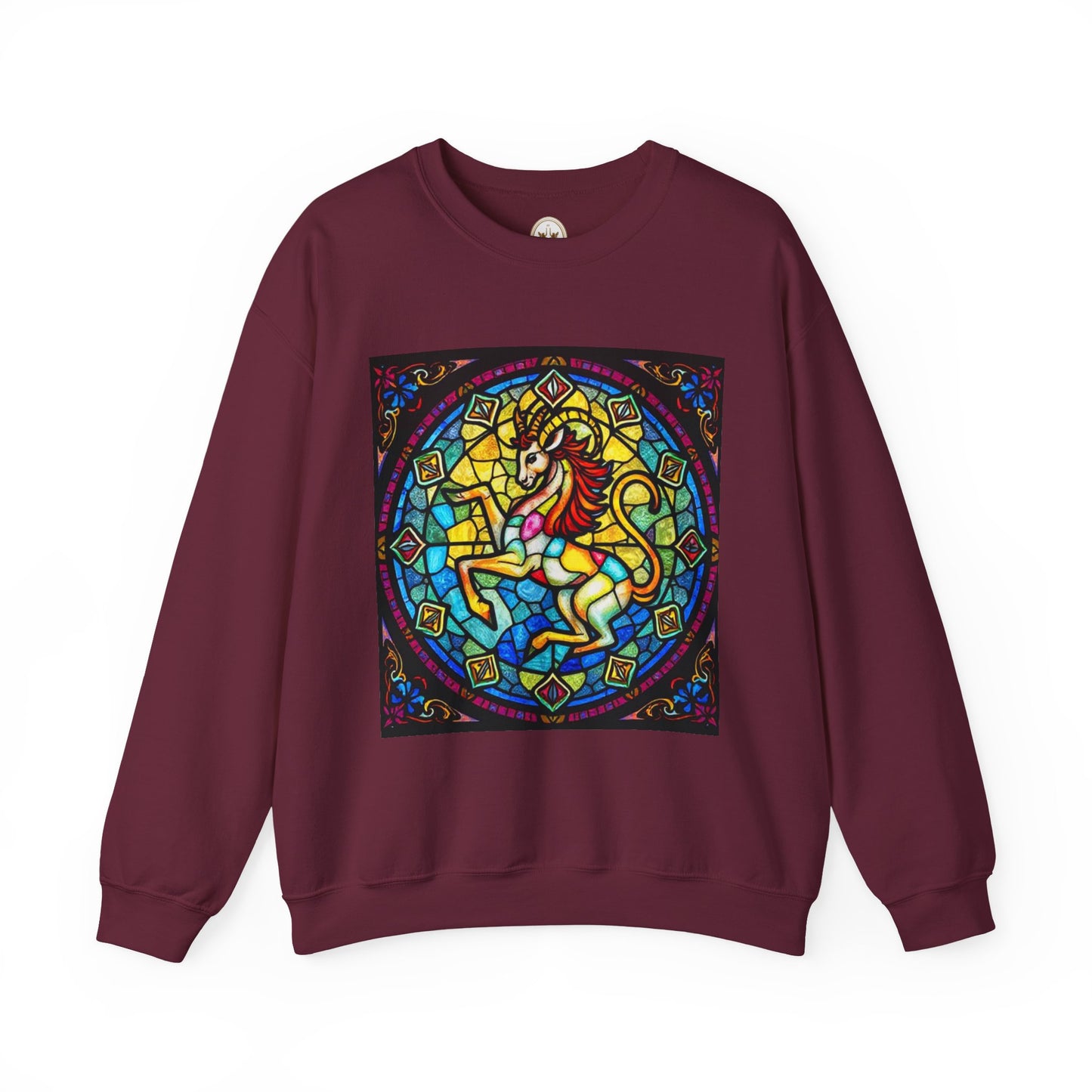 Unisex Heavy Blend™ Crewneck Sweatshirt, Glass, Capricorn Zodiac Design
