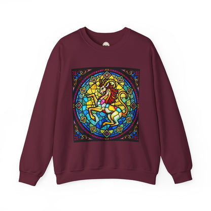 Unisex Heavy Blend™ Crewneck Sweatshirt, Glass, Capricorn Zodiac Design