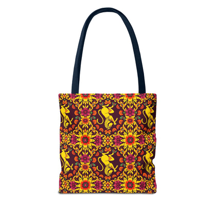 Tote Bag (AOP), Virgo, Zodiac v2, Flower Pattern