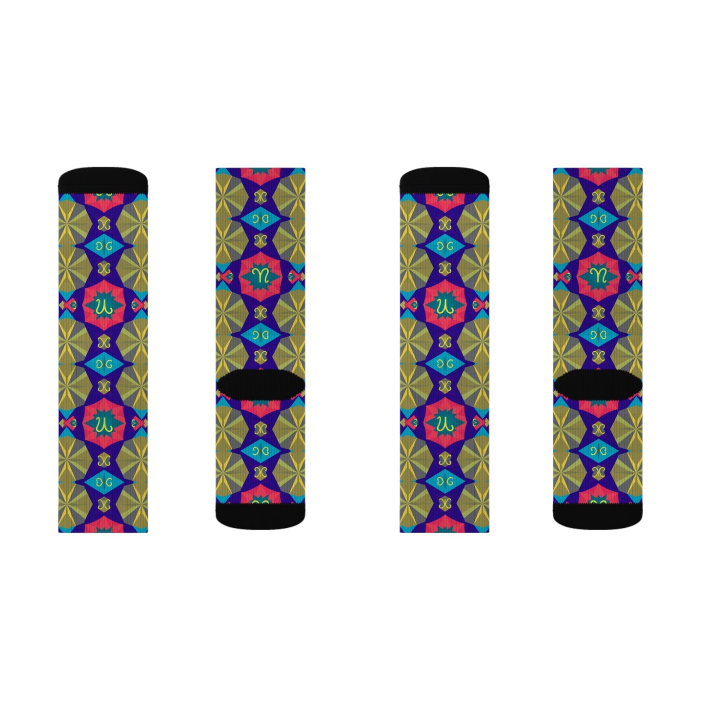 Sublimation Socks, Aquarius, Zodiac v1, Shapes Pattern