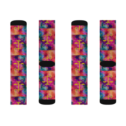 Sublimation Socks, Libra, Zodiac v3, Pattern
