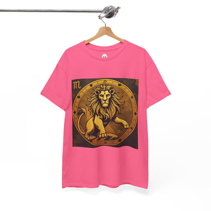 Unisex Heavy Cotton T-Shirt, Gold Lion v1, Leo Zodiac Design