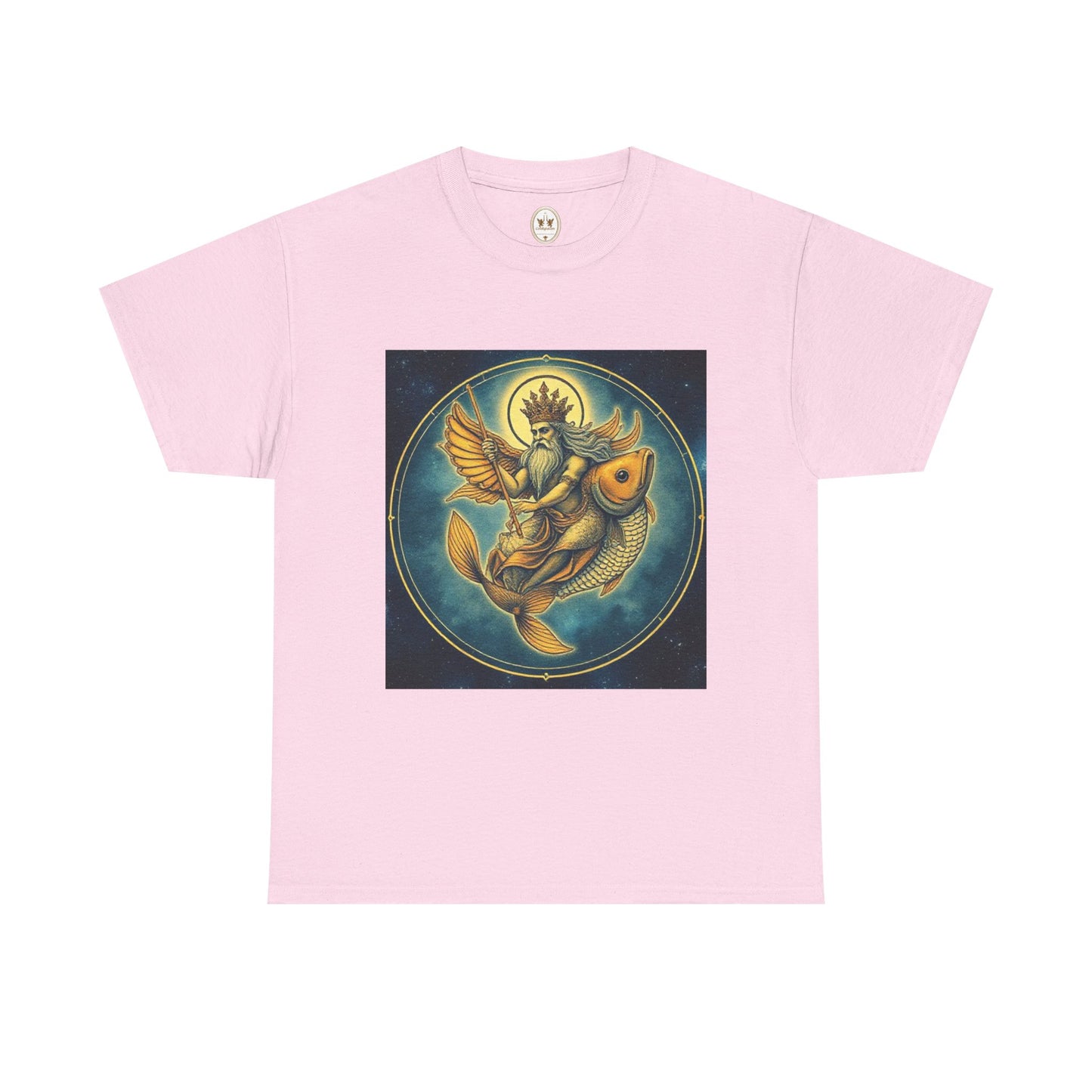 Unisex Heavy Cotton T-Shirt, Pisces King. Zodiac Design