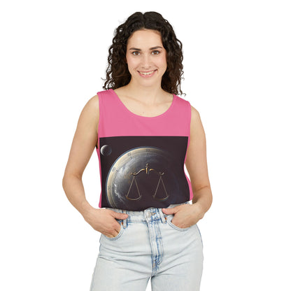 Unisex Garment-Dyed, Tank Top, Libra Design, Space Scale v1, 100% US cotton
