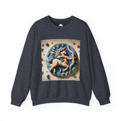 Unisex Heavy Blend™ Crewneck Sweatshirt, Colorful Horse, Sagittarius Zodiac Design