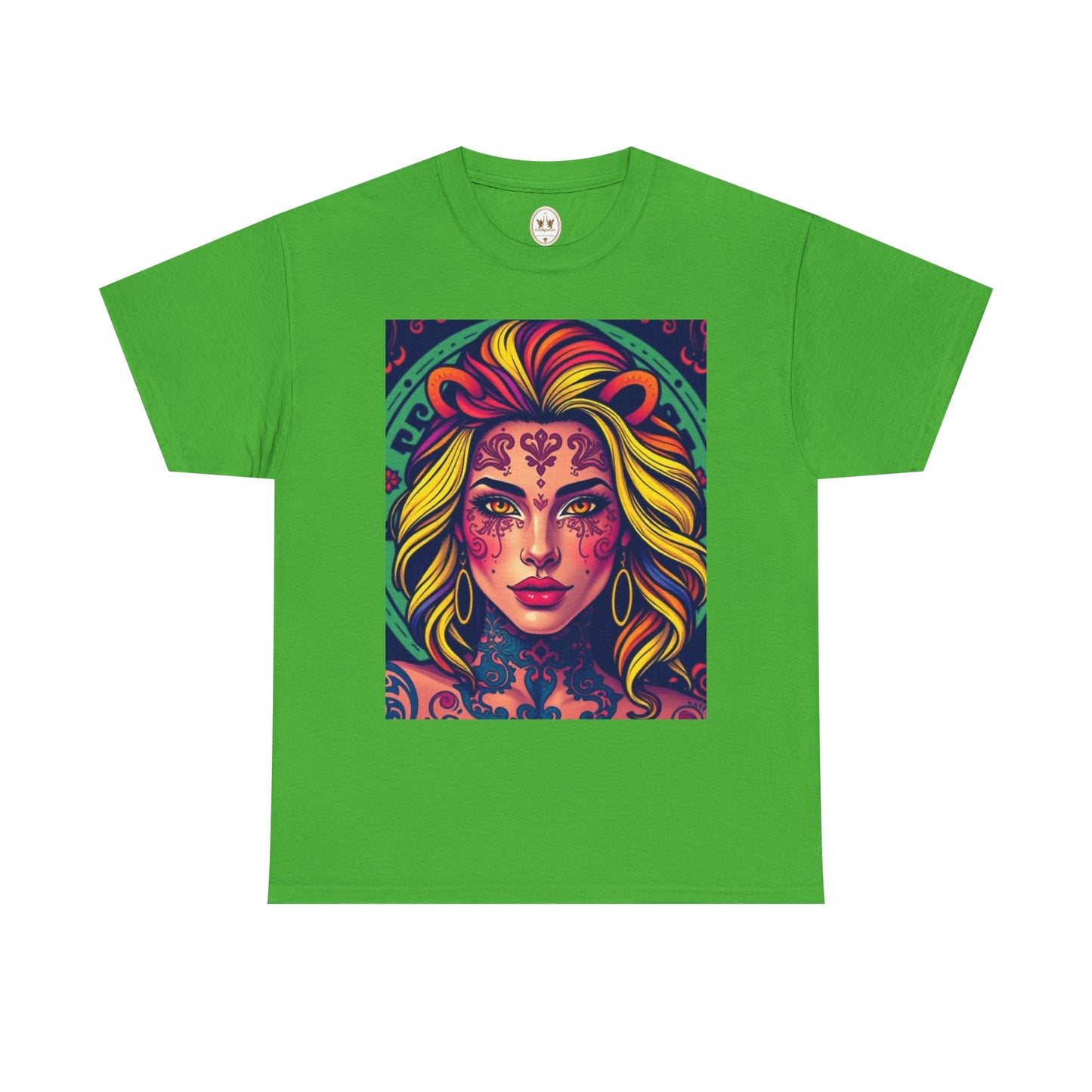 Unisex Heavy Cotton T-Shirt, Leo, Zodiac v1, Sexy Art