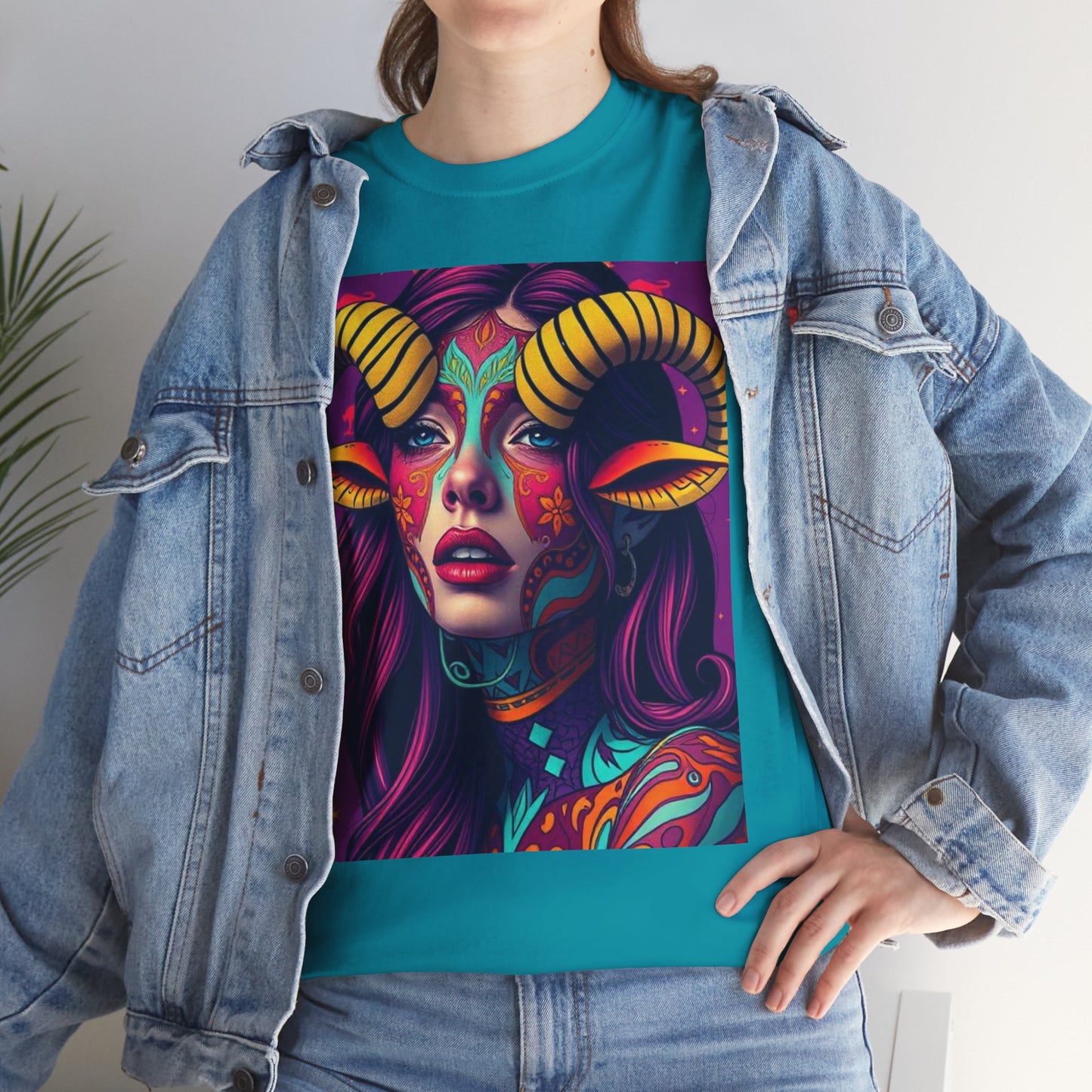 Unisex Heavy Cotton T-Shirt, Taurus, Zodiac v2, Sexy Art