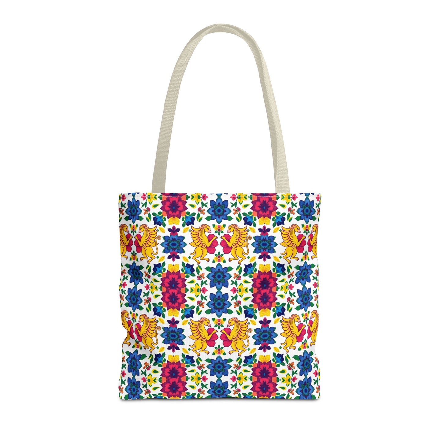 Tote Bag (AOP), Gemini, Zodiac, Flower Pattern
