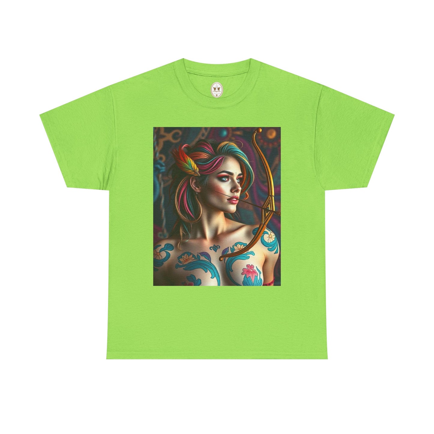 Unisex Heavy Cotton T-Shirt, Sagittarius, Zodiac v1, Sexy Art
