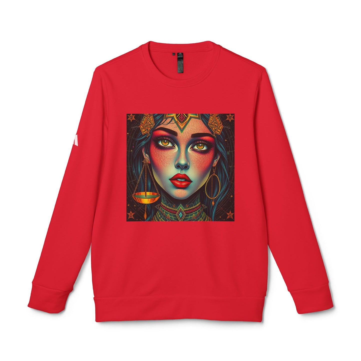 Adidas, Unisex Fleece Crewneck Sweatshirt, Libra, Pop Art v1, Zodiac