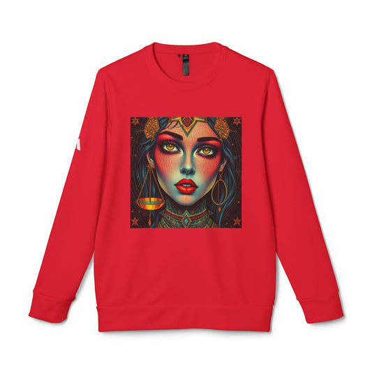 Adidas, Unisex Fleece Crewneck Sweatshirt, Libra, Pop Art v1, Zodiac