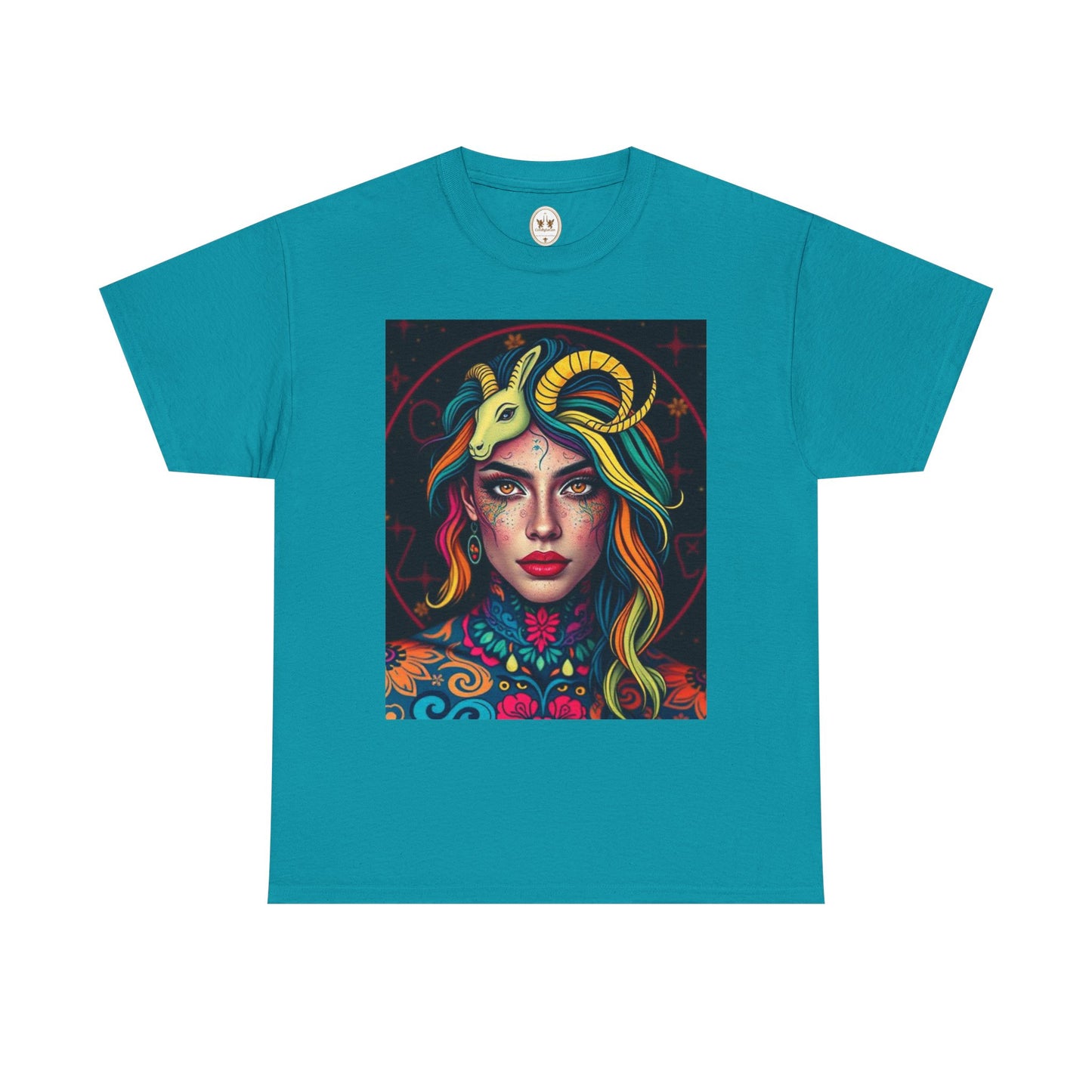 Unisex Heavy Cotton T-Shirt, Capricorn, Zodiac v2, Sexy Art