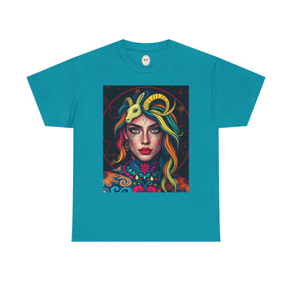 Unisex Heavy Cotton T-Shirt, Capricorn, Zodiac v2, Sexy Art