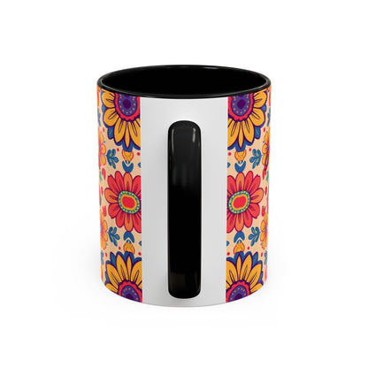 Accent Coffee Mug, Leo, Zodiac, Flower Pattern, (11, 15oz)