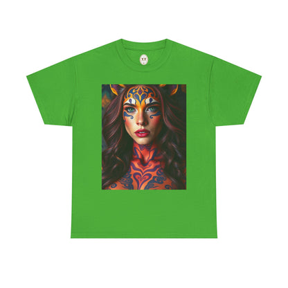 Unisex Heavy Cotton T-Shirt, Leo, Zodiac, Sexy Art