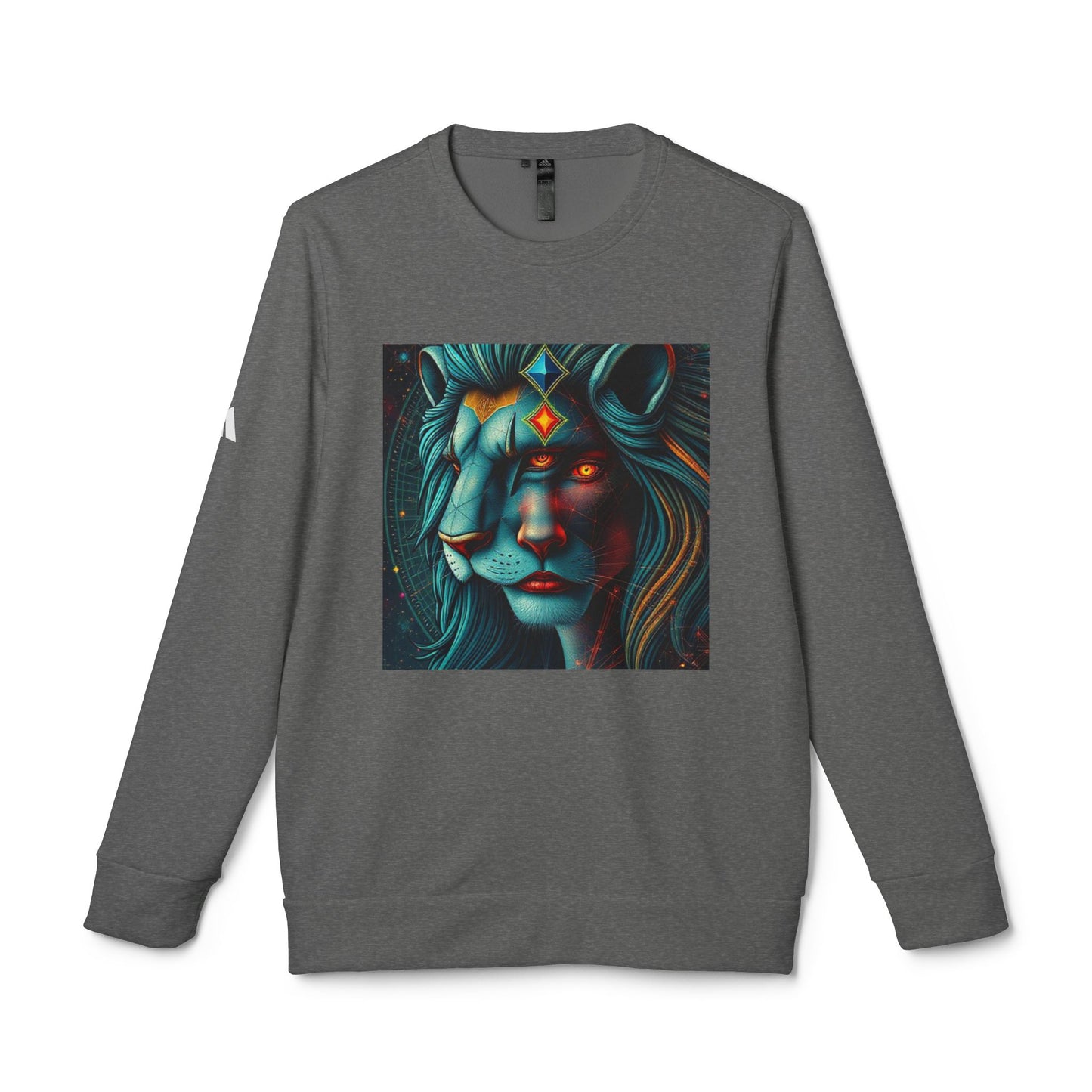 Adidas, Unisex Fleece Crewneck Sweatshirt, Leo, Pop Art, Zodiac