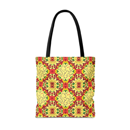 Tote Bag, (AOP), Virgo, Zodiac, Flower Pattern