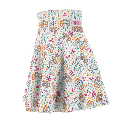 Women's Skater Skirt, (AOP), Aries, Zodiac, Sexy Pattern