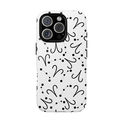 Tough Cases with the Aries Zodiac sign for iPhone, Samsung Galaxy, and Google Pixel devices