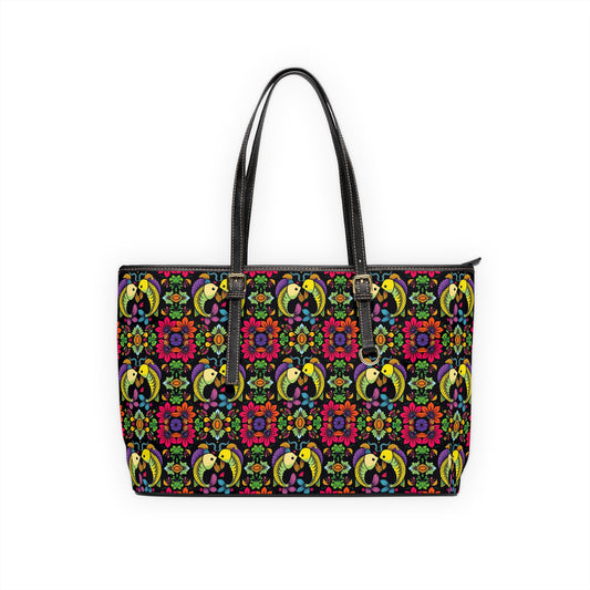 Leather Shoulder Bag, Pisces, Zodiac, Flower Pattern