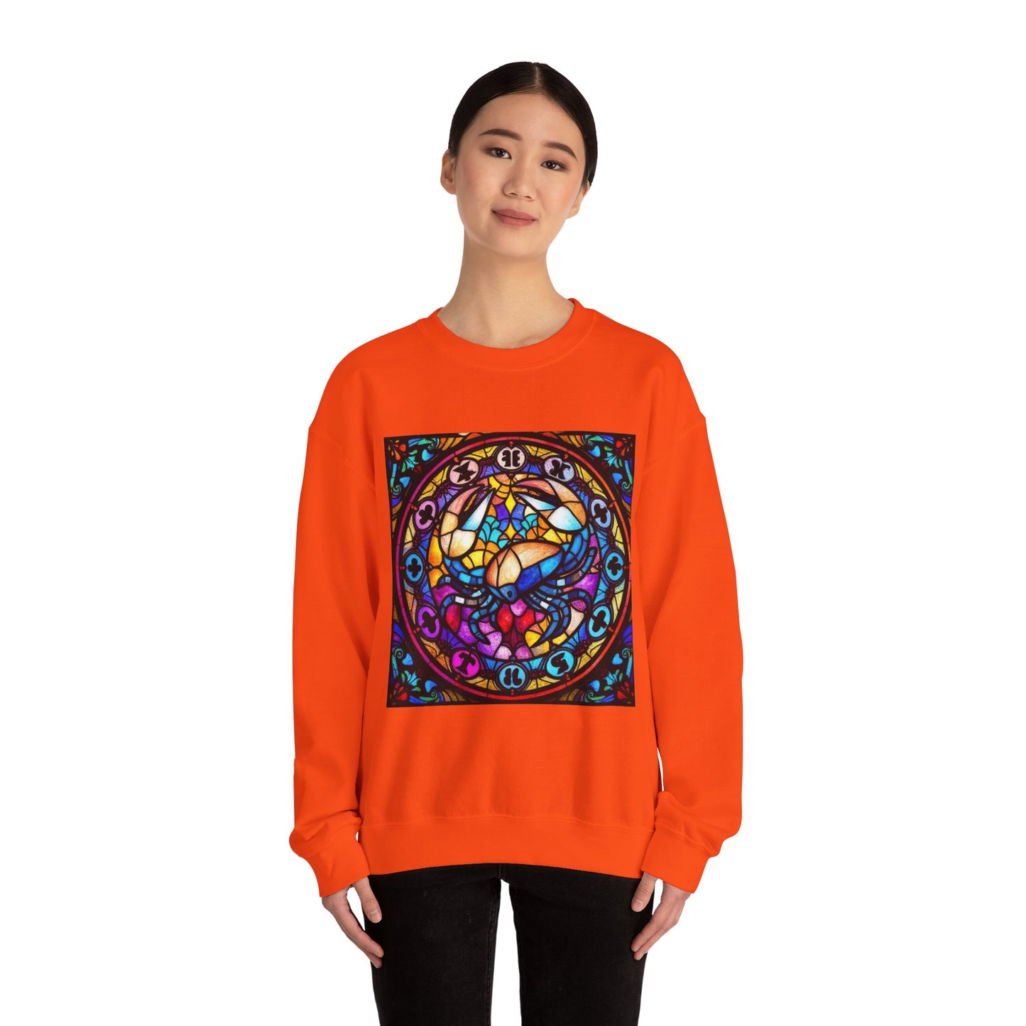 Unisex Heavy Blend™ Crewneck Sweatshirt, Glass, Cancer Zodiac Design