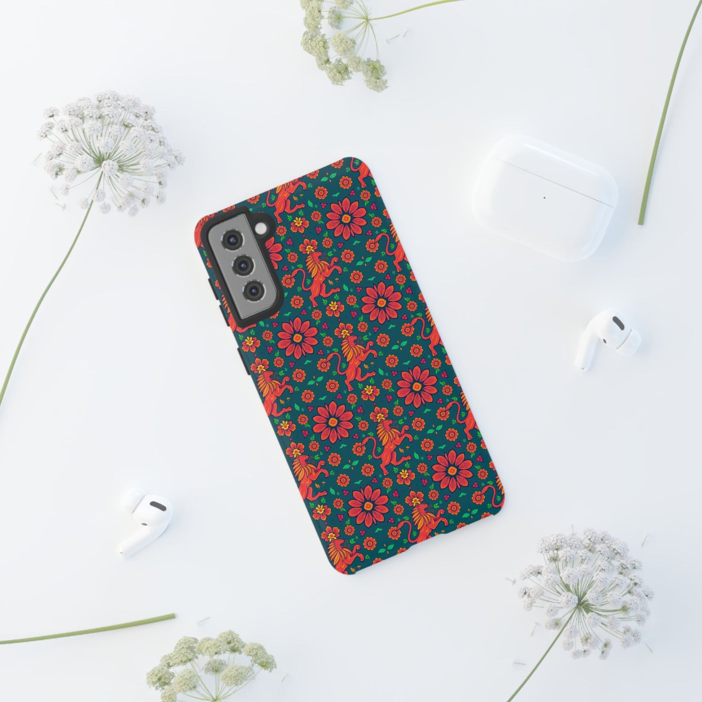 Tough Cases, Leo, Zodiac v2, Flower Pattern