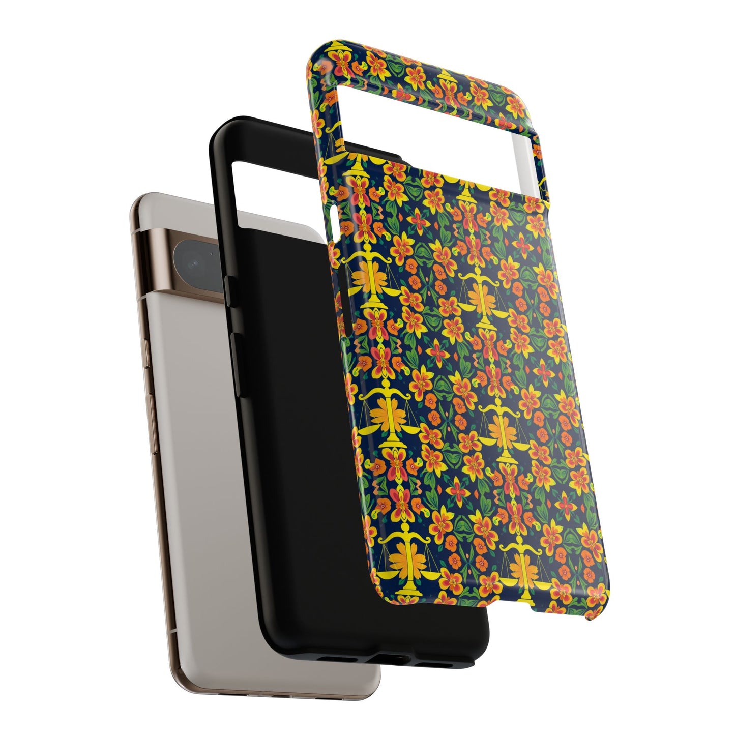 Tough Cases, Libra, Zodiac v3, Flower Pattern