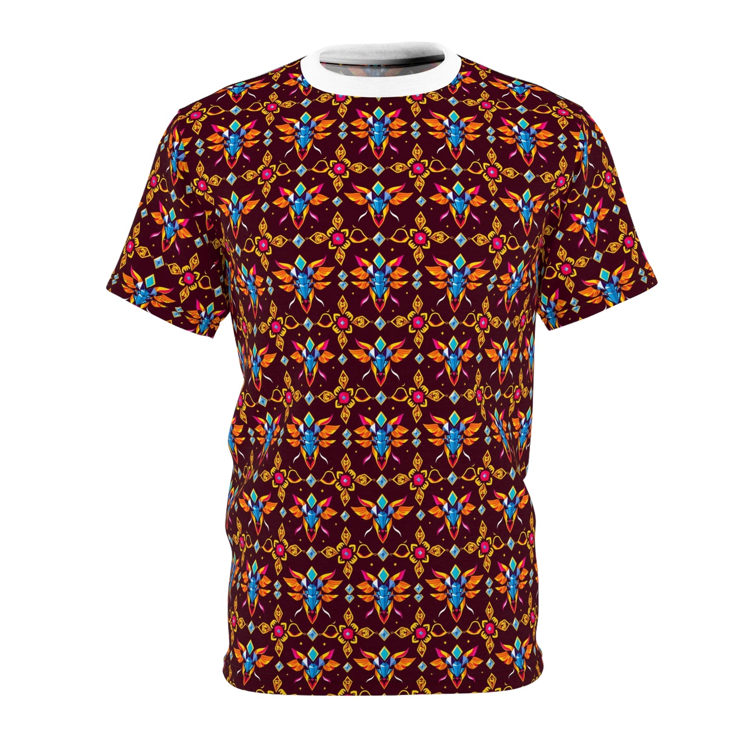 Unisex Cut & Sew T-Shirt, (AOP), Taurus, Zodiac v3, Jewels Pattern