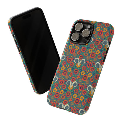 Tough Cases, Aries, Zodiac v3, Flower Pattern