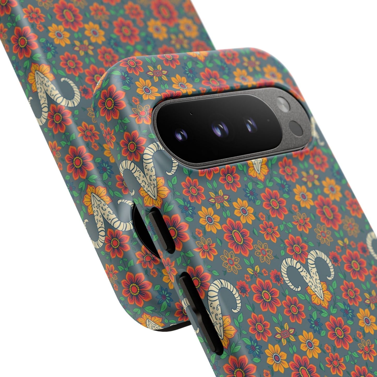 Tough Cases, Aries, Zodiac v3, Flower Pattern