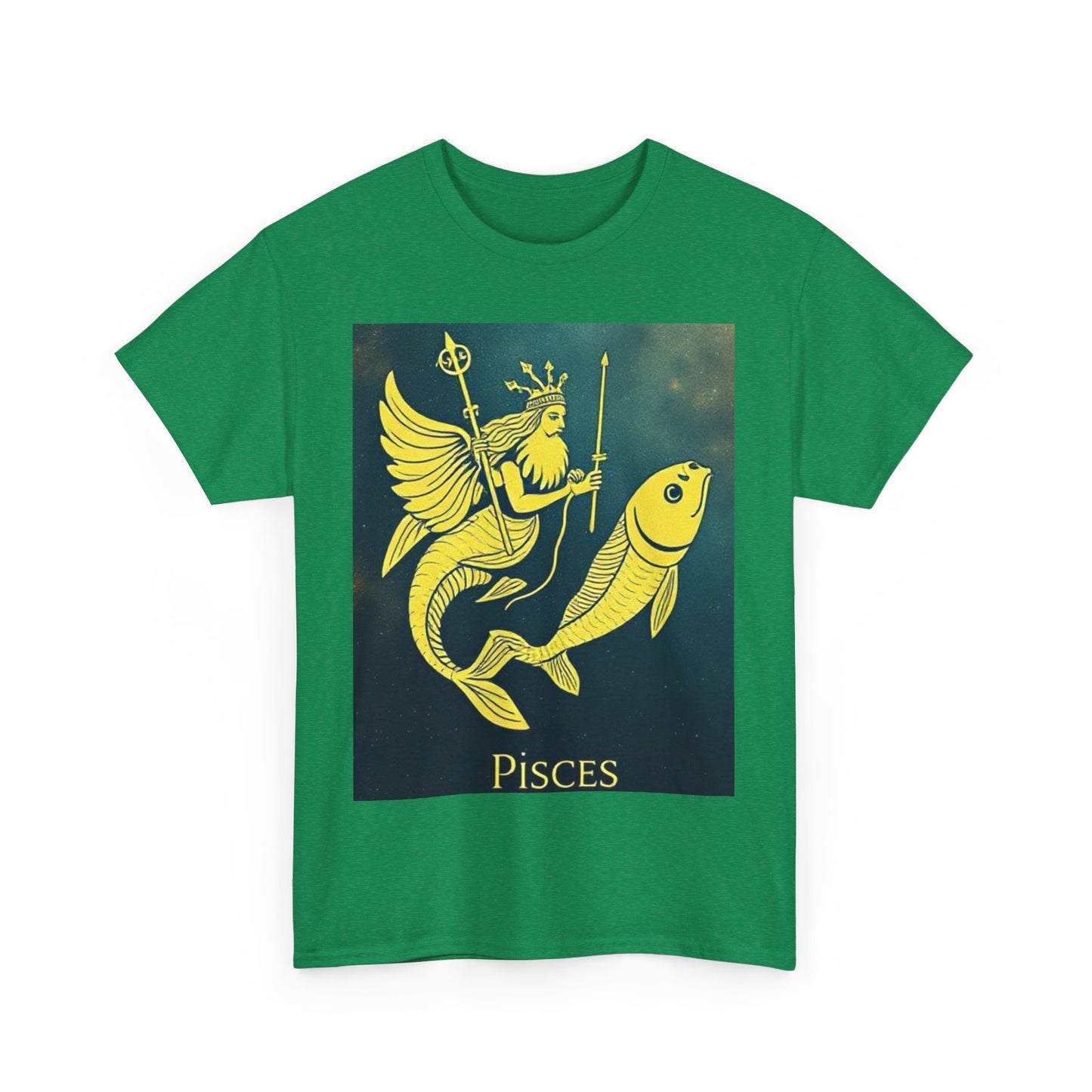 Unisex Heavy Cotton T-Shirt, Pisces Quuen v1, Zodiac Design
