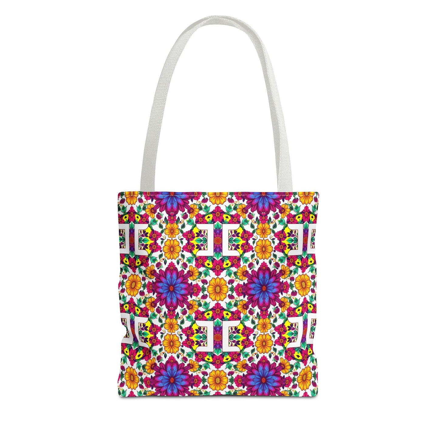 Tote Bag, (AOP), Gemini, Zodiac v3, Flower Pattern