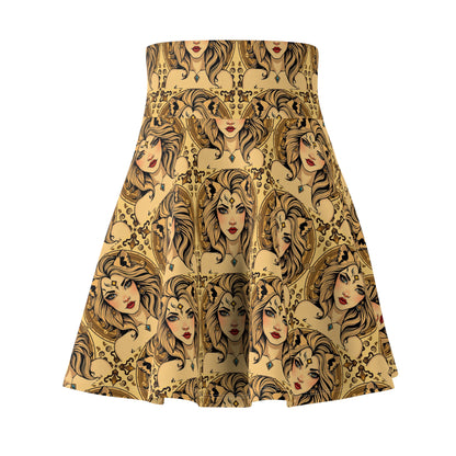 Women's Skater Skirt, (AOP), Leo, Zodiac v2, Sexy Pattern