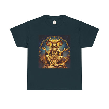 Unisex Heavy Cotton T-Shirt, On The Throne, Taurus Zodiac Design