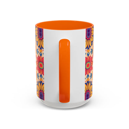 Accent Coffee Mug, Leo, Zodiac, Flower Pattern, (11, 15oz)