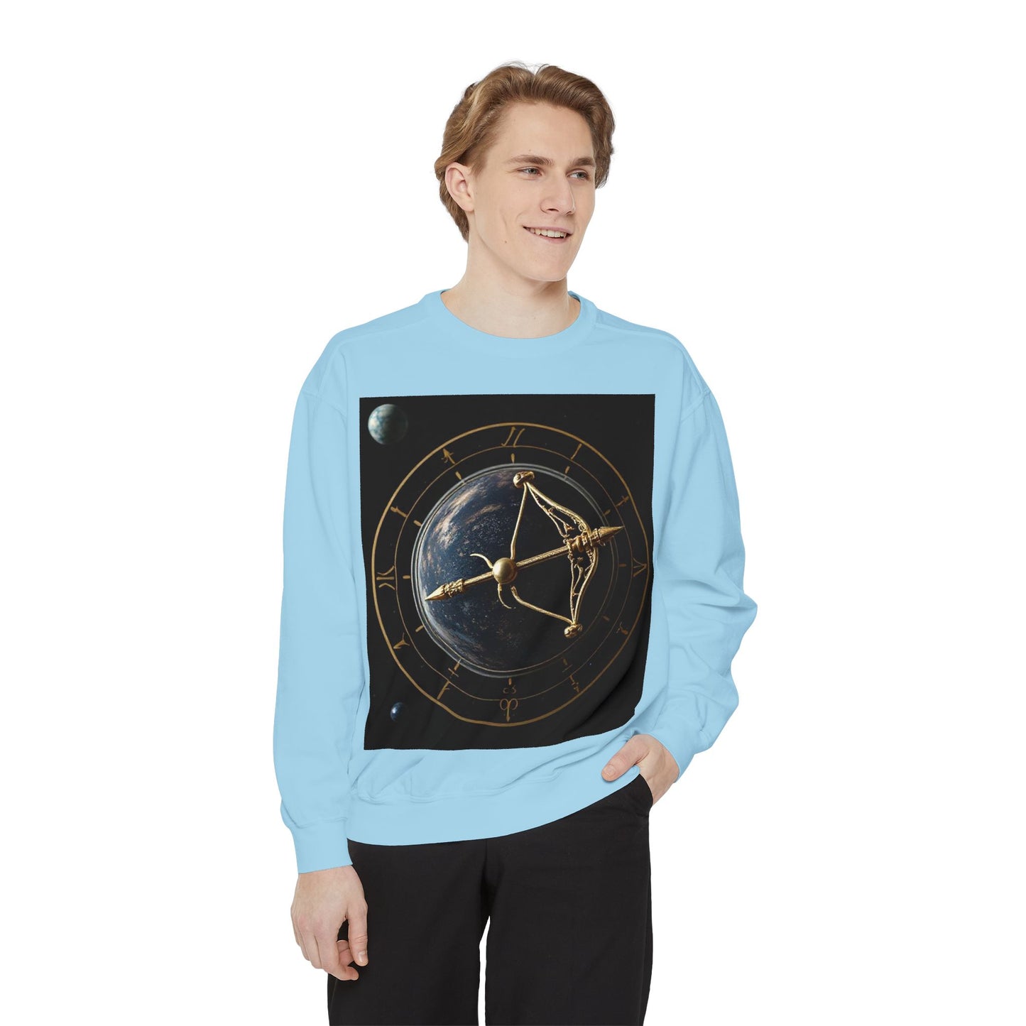 Garment-Dyed Sweatshirt, Unisex, Space Symbol Design v1, Sagittarius
