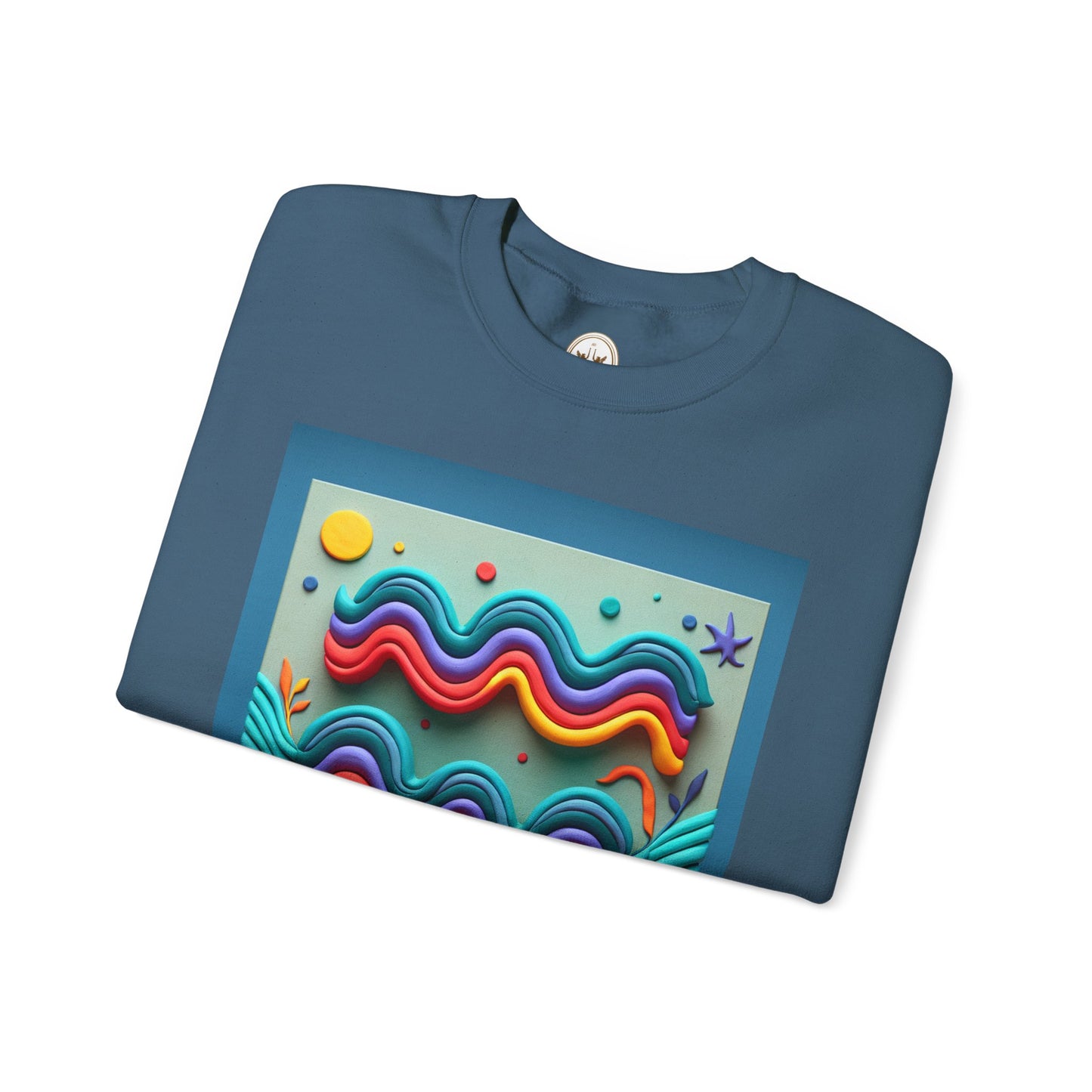 Unisex Heavy Blend™ Crewneck Sweatshirt, Water Painting, Aquarius Zodiac Design