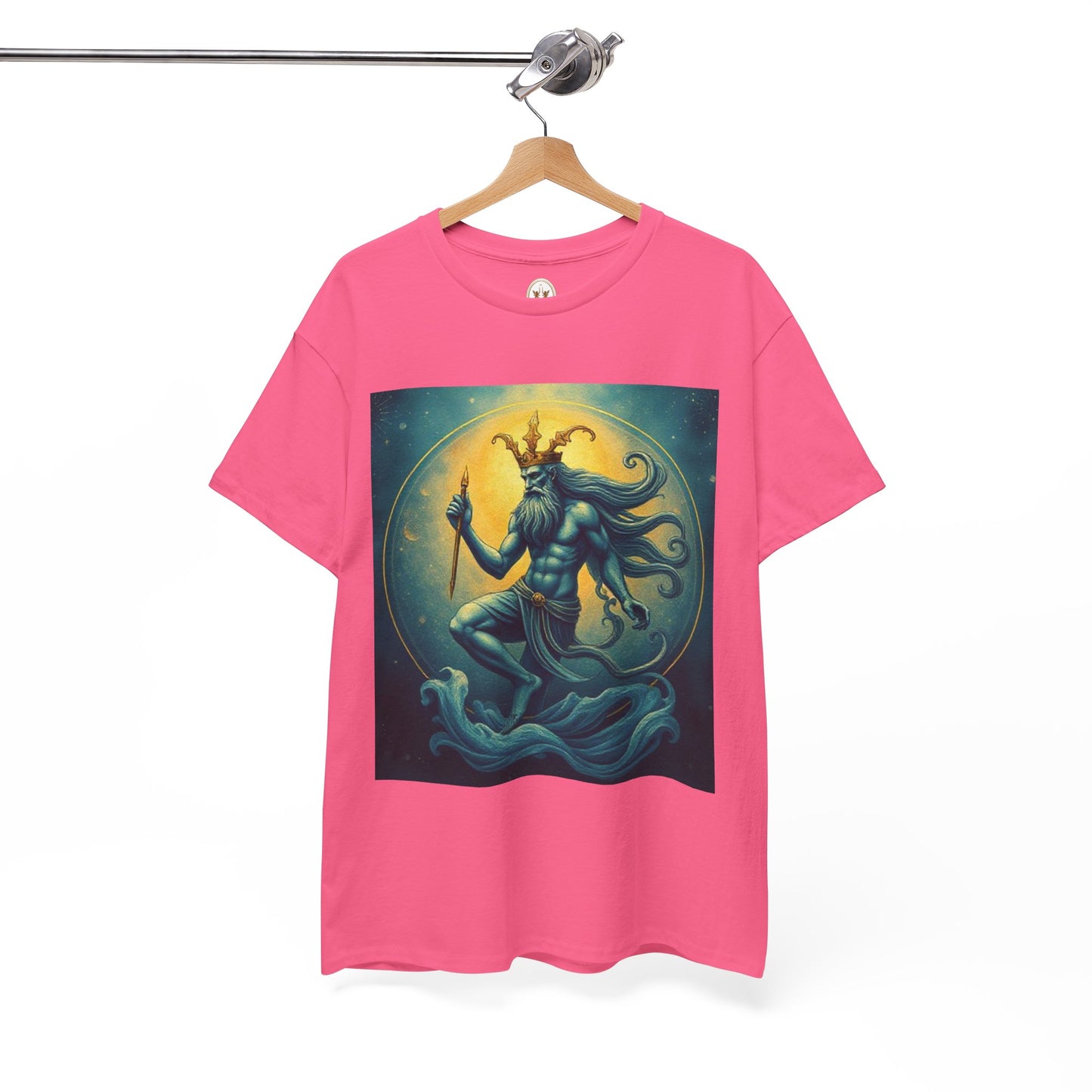 Unisex Heavy Cotton T-Shirt, Aquarius God, Zodiac Design