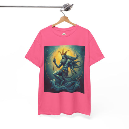 Unisex Heavy Cotton T-Shirt, Aquarius God, Zodiac Design