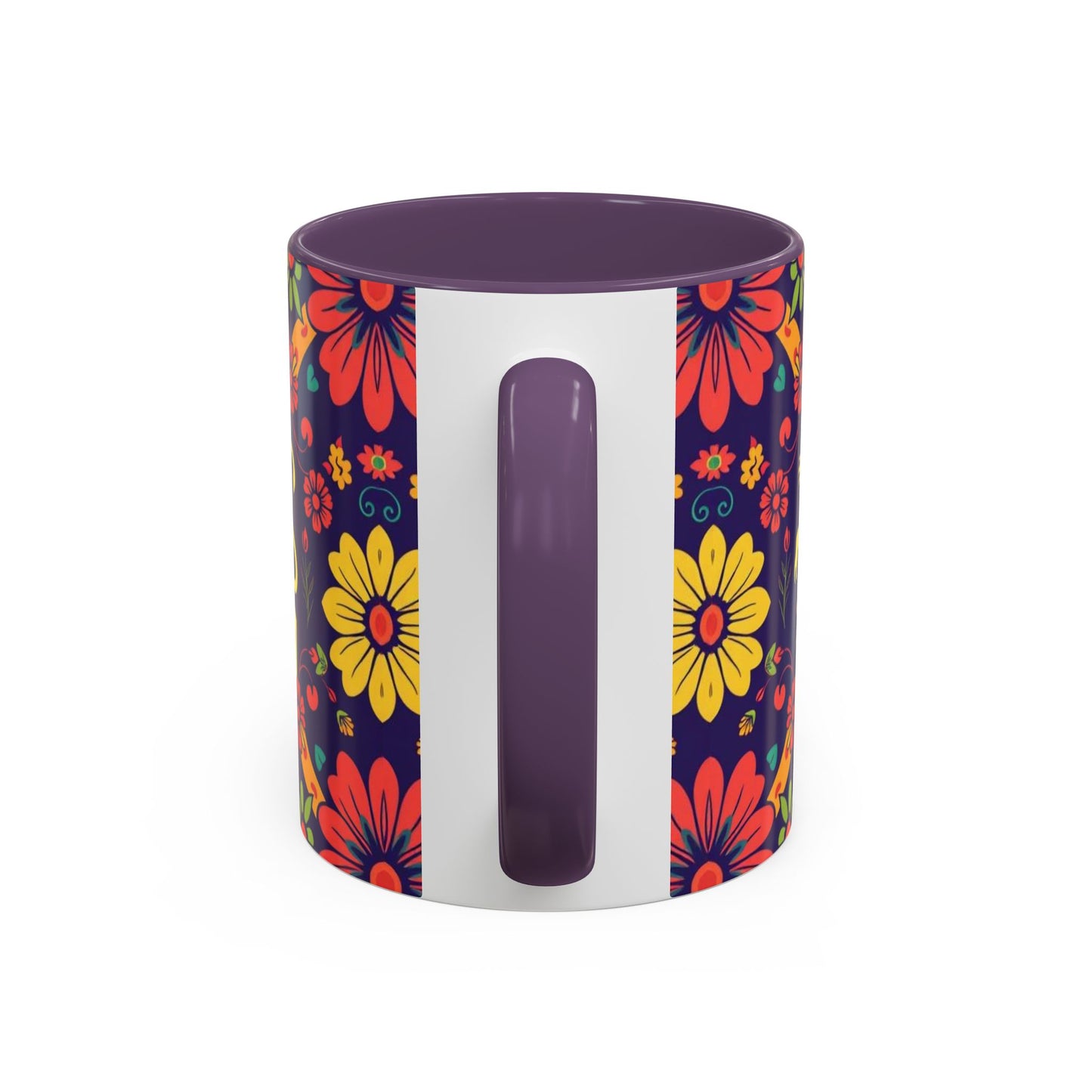 Accent Coffee Mug, Leo, Zodiac v3, Flower Pattern, (11, 15oz)