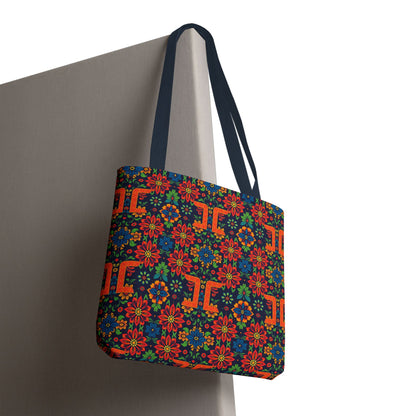 Tote Bag, (AOP), Gemini, Zodiac v1, Flower Pattern