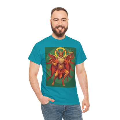 Unisex Heavy Cotton T-Shirt, Aries God 1v, Zodiac Design