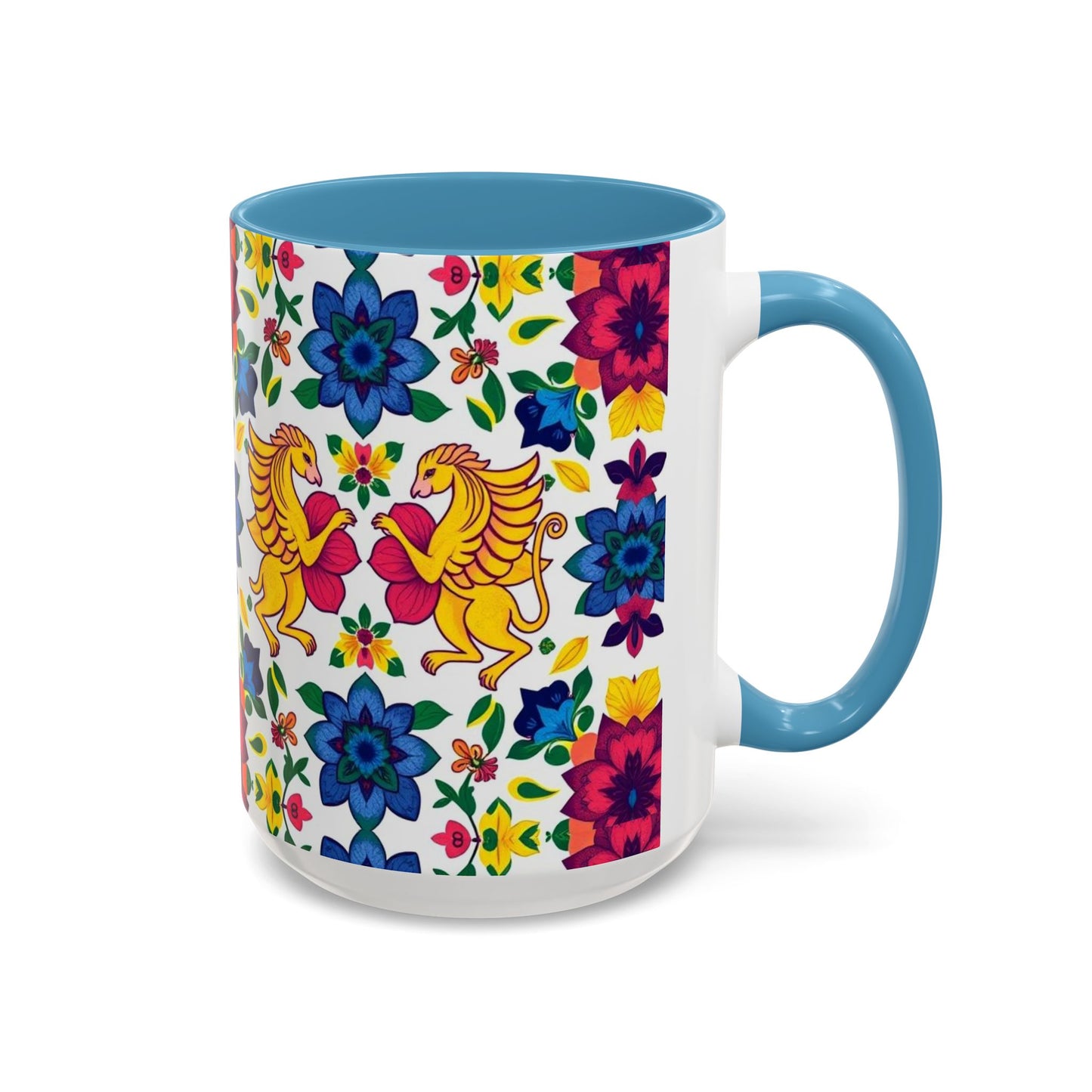 Accent Coffee Mug, Gemini, Zodiac, Flower Pattern, (11, 15oz)