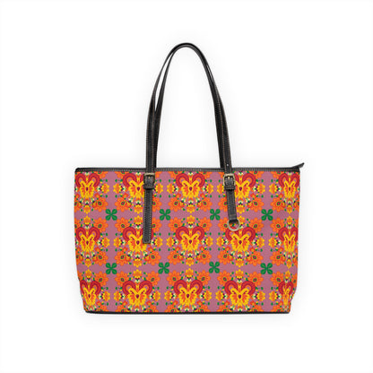 Leather Shoulder Bag, Aries, Zodiac v1, Flower Pattern