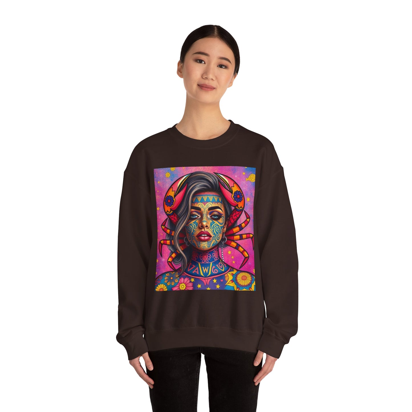 Unisex Heavy Blend™ Crewneck Sweatshirt, Cancer, Zodiac, Sexy Pattern