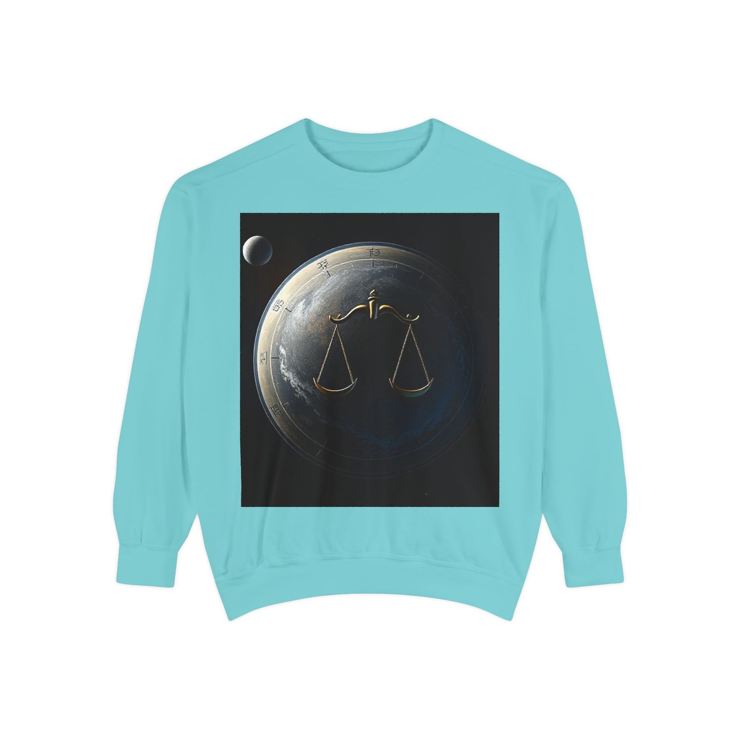 Garment-Dyed Sweatshirt, Unisex, Space Animal Design, Libra