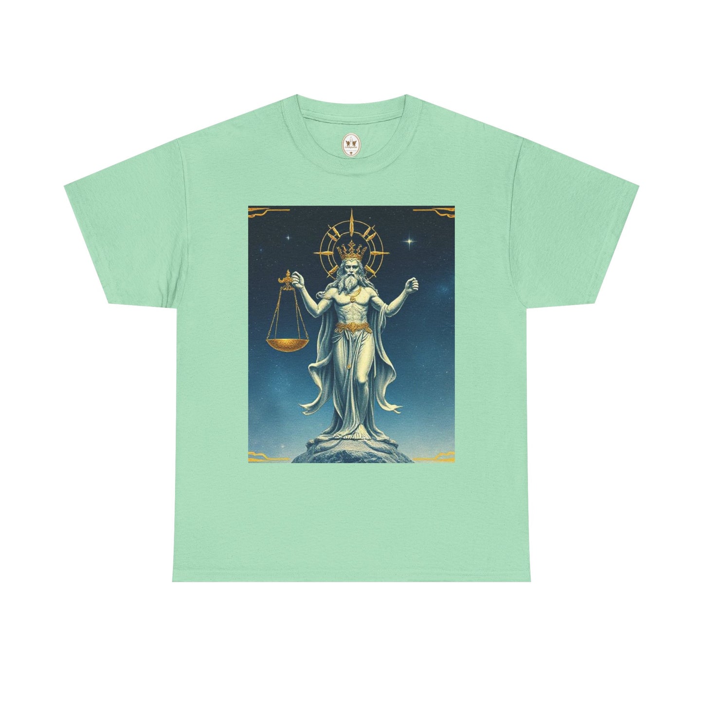 Unisex Heavy Cotton T-Shirt Space v2, Libra God, Zodiac Design