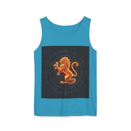Unisex Garment-Dyed, Tank Top, Leo Design, Space Animal v1, 100% US cotton