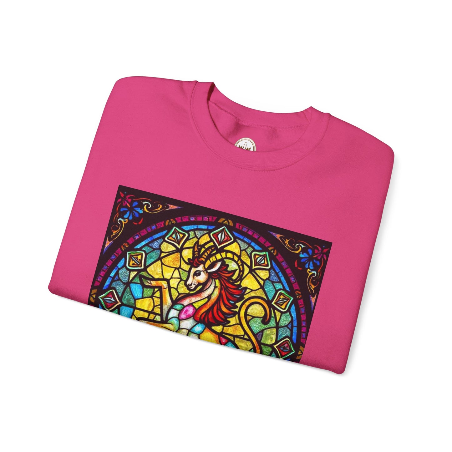 Unisex Heavy Blend™ Crewneck Sweatshirt, Glass, Capricorn Zodiac Design